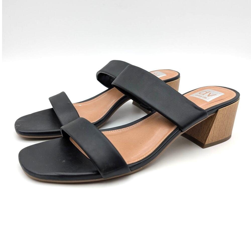 Dolce Vita Sharona Block Heel Slide Sandals Women's Black Size US10M EU41